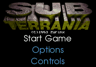 Sub-Terrania title screen for Sega Mega Drive